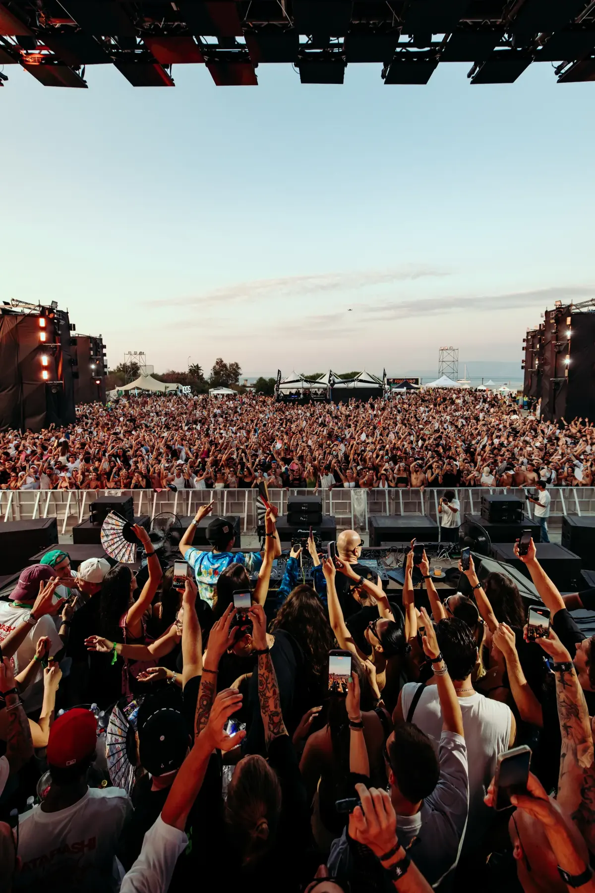Crowd in front of the stage at the Strait of Messina